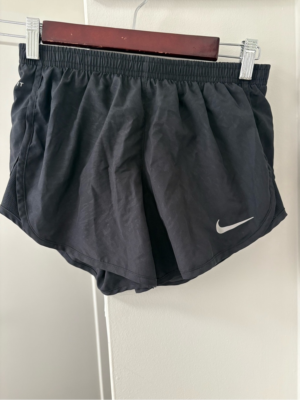 Nike Women's Black Athletic Running Shorts with Reflective Swoosh